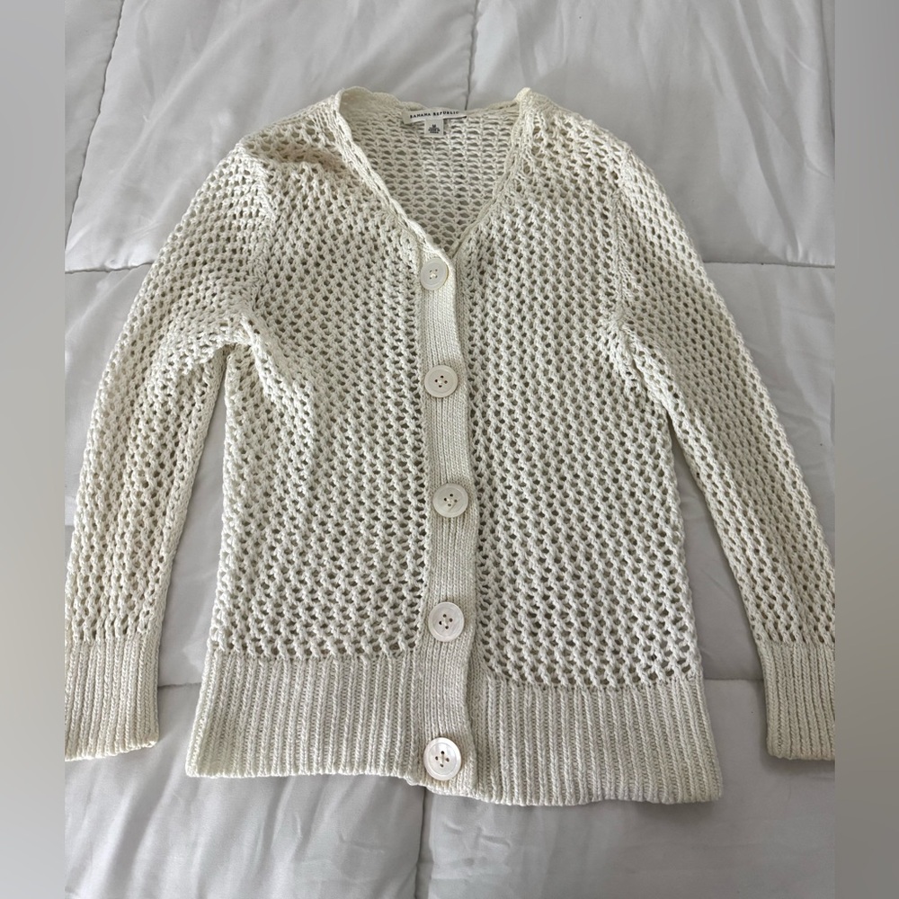 Banana Republic Cream Knit button up cardigan
